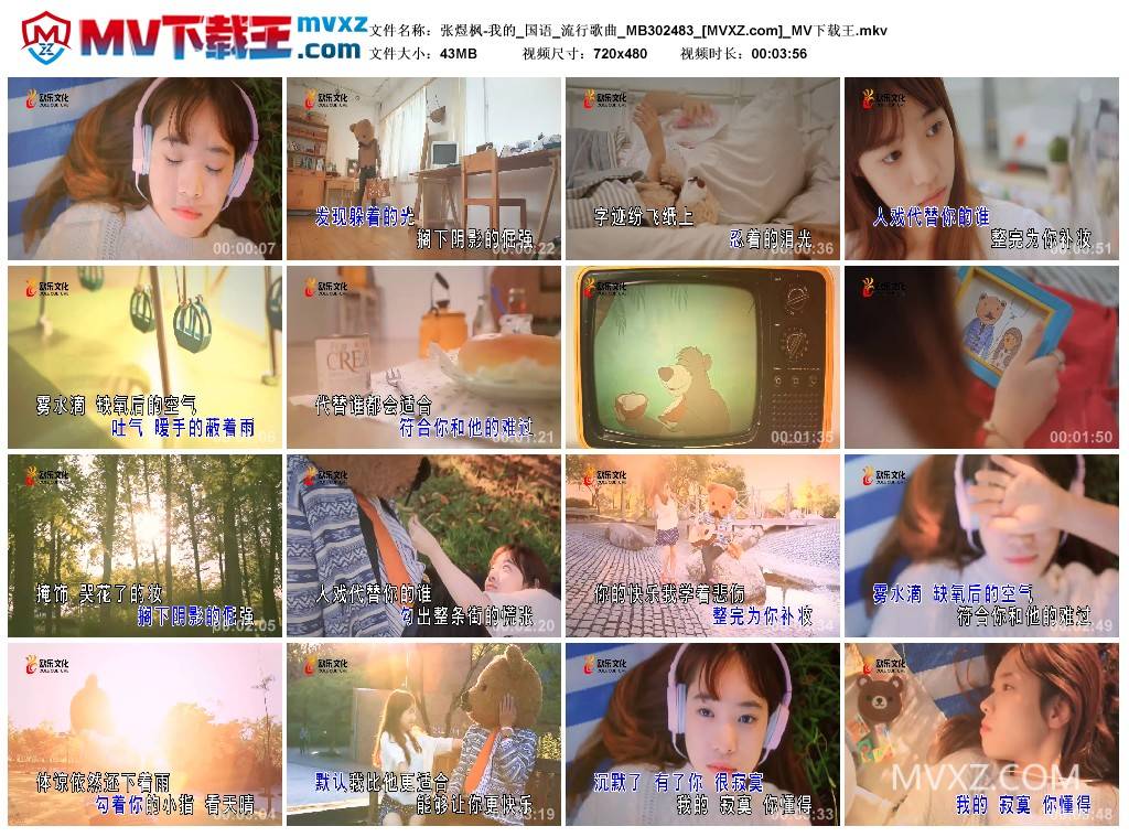 张煜枫-我的_国语_流行歌曲_MB302483